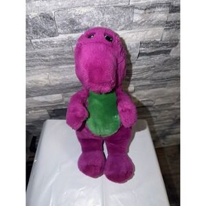 Vintage 1992 The Lyons Group Barney  Purple Dinosaur 14" Stuffed Plush Doll Toy